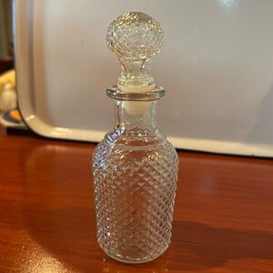 Vintage Avon Diamond Pattern Glass Bottle with Stopper